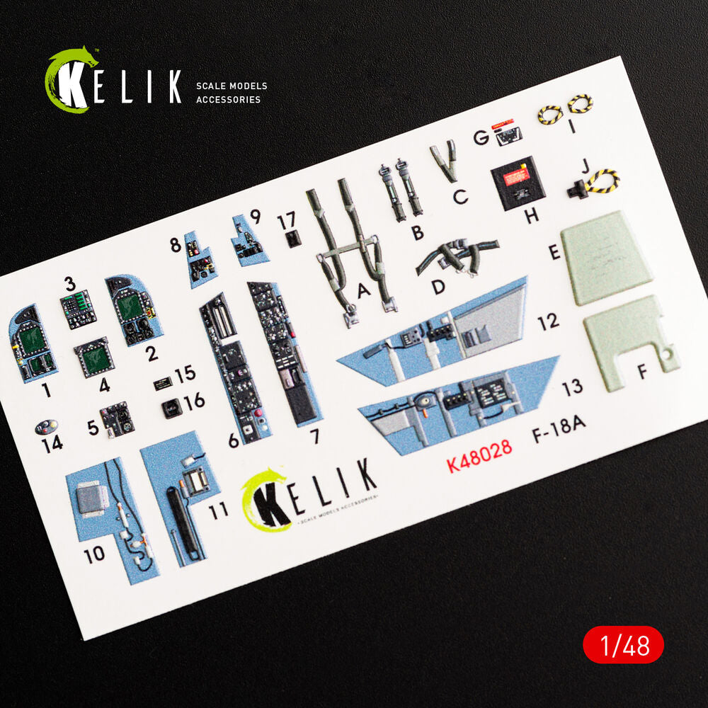 F/A-18A Hornet interior 3D decals for Kinetic kit