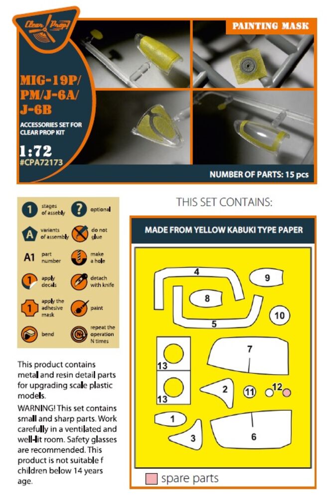 MiG-19P/PM/J-6A/J-6B painting mask for CP kits