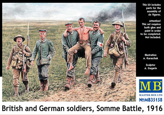 British and German soldiers,Somme Battle