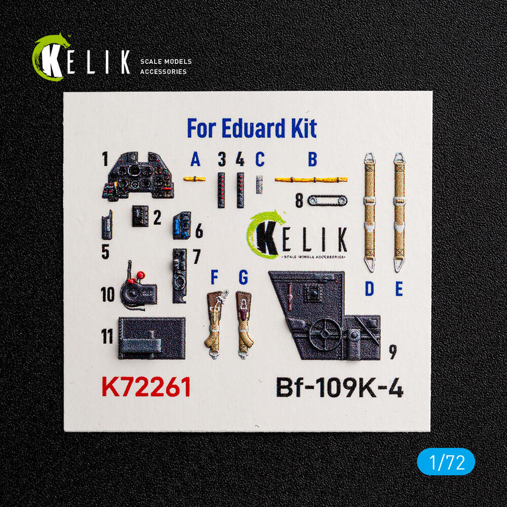 Bf-109K-4 - interior 3D decals for Eduard