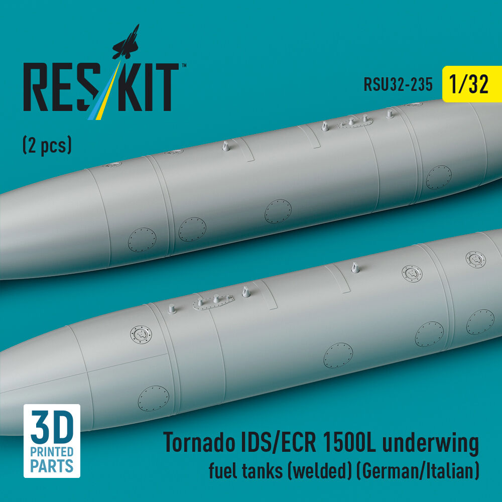 Tornado IDS/ECR 1500L underwing fuel tanks (welded) (German AF / Italian AF) (2 pcs) (3D Printed)