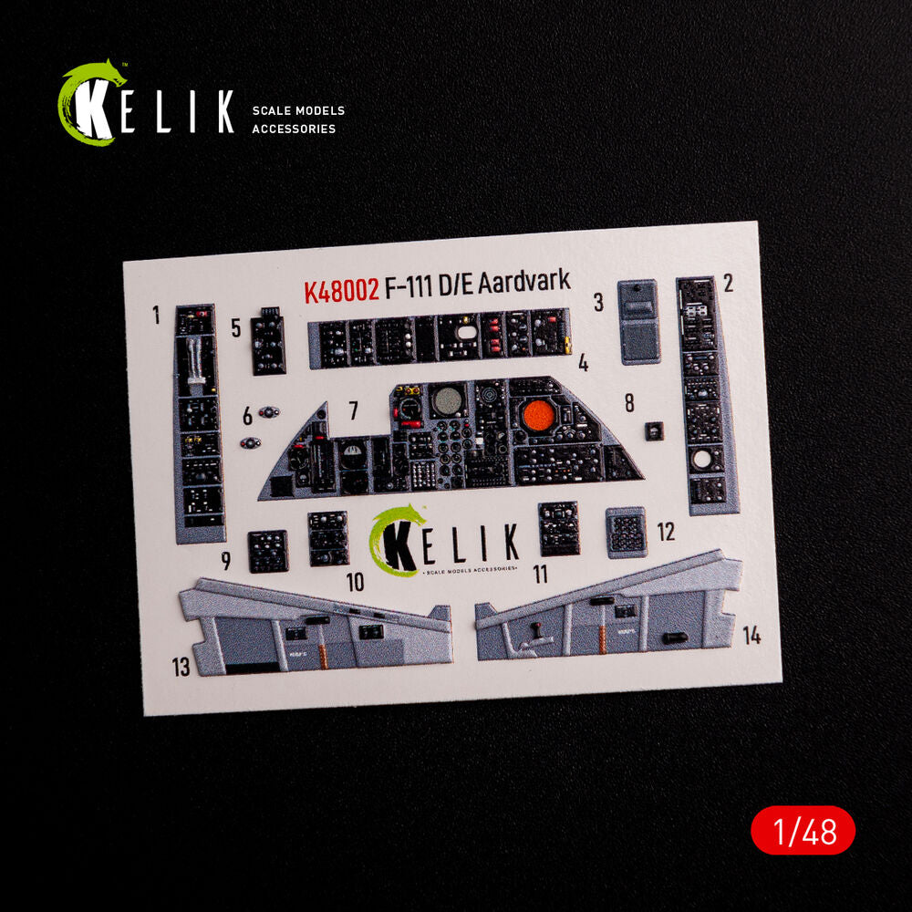 F-111 D/E Aardvark interior 3D decals for HobbyBoss kit