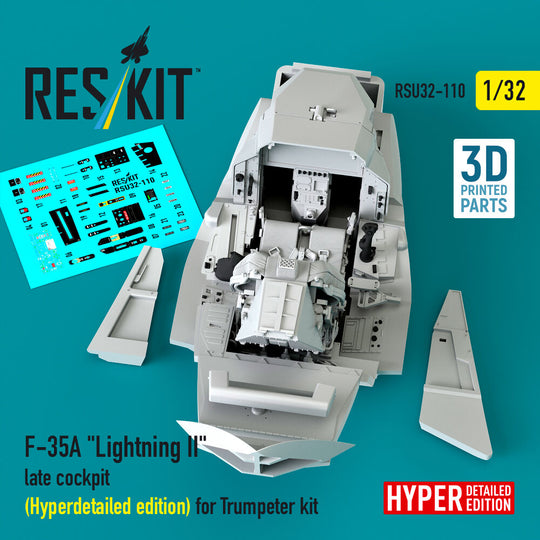 F-35A Lightning II late cockpit (Hyperdetailed edition) for Trumpeter kit (3D Printed)