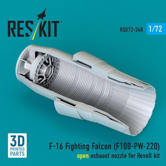 F-16 Fighting Falcon (F100-PW-220) open exhaust nozzle (3D Printed) for Revell
