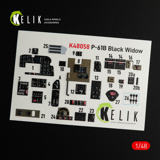 P-61B 'Black Widow' interior 3D decals for GWH kit