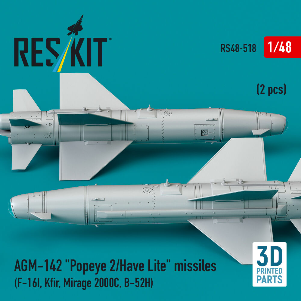 AGM-142 Popeye 2/Have Lite missiles (2 pcs) (F-16I, Kfir, Mirage 2000C, B-52H) (3D Printed)
