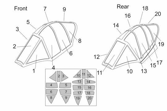 Ohka MXY7-K1 KAI two seats Canopy mask (Brengun kit)
