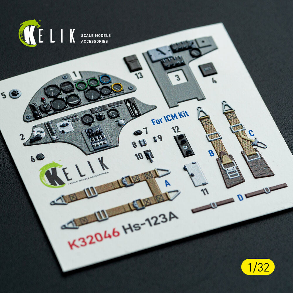 Hs-123A-1 - interior 3D decals for ICM kit