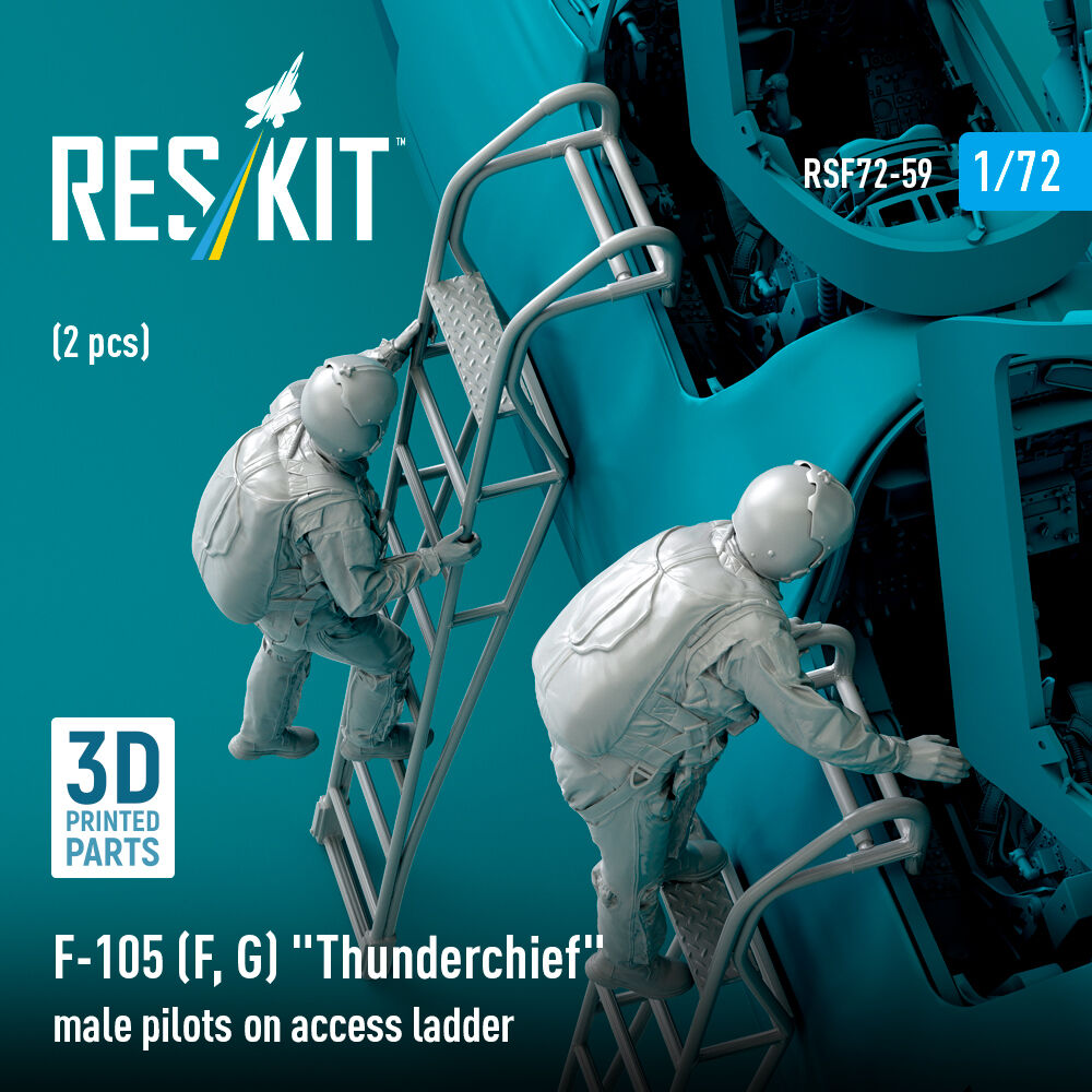 F-105 (F, G) Thunderchief male pilots on access ladder (2 pcs) (3D Printed)