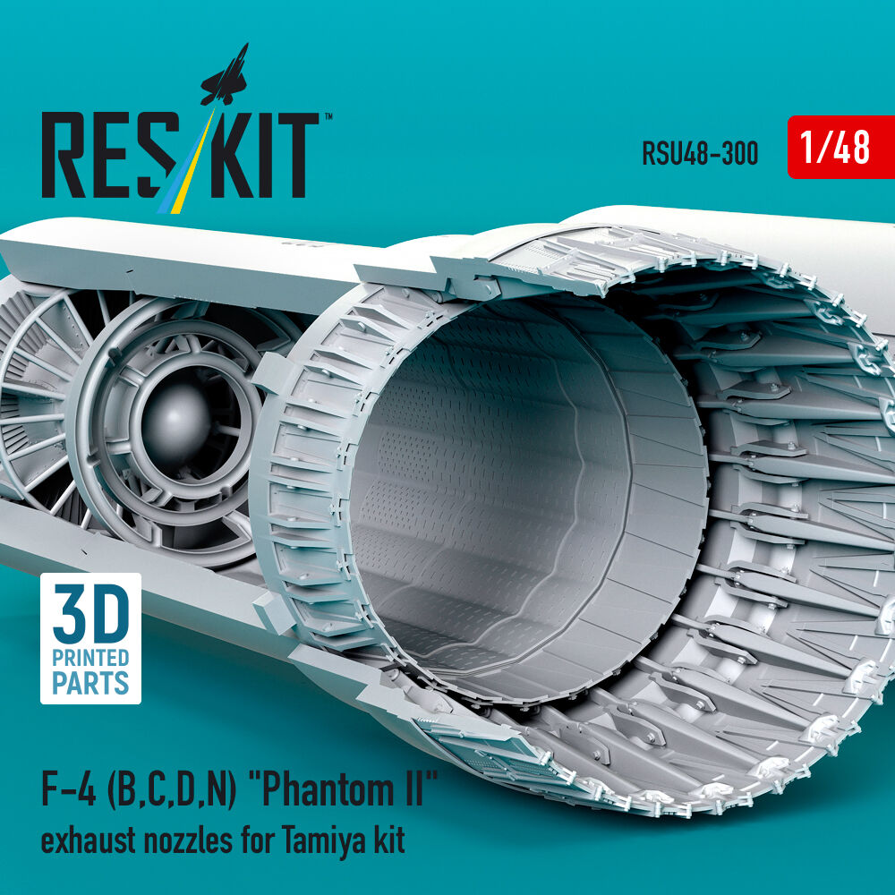 F-4 (B, C, D, N) Phantom II exhaust nozzles for Tamiya kit (3D printed)