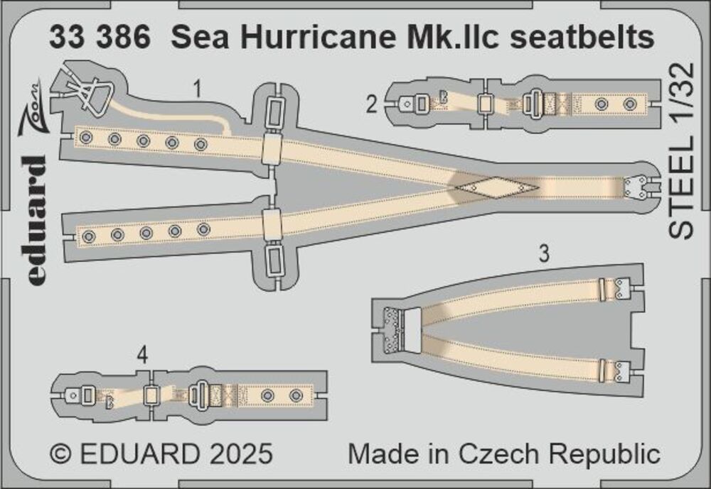 Sea Hurricane Mk.IIc seatbelts STEEL for Revell