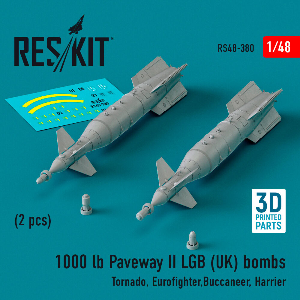 1000 lb Paveway II LGB (UK) bombs (2 pcs) (Tornado, Eurofighter,Buccaneer, Harrier) (3D Printed)