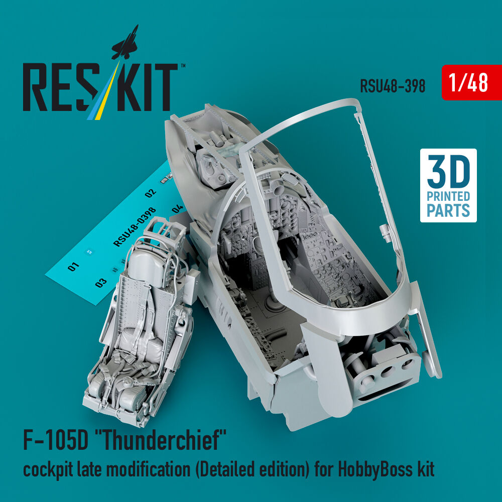 F-105D Thunderchief cockpit late modification (Detailed edition) for HobbyBoss kit (3D Printed)