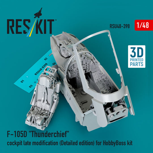F-105D Thunderchief cockpit late modification (Detailed edition) for HobbyBoss kit (3D Printed)