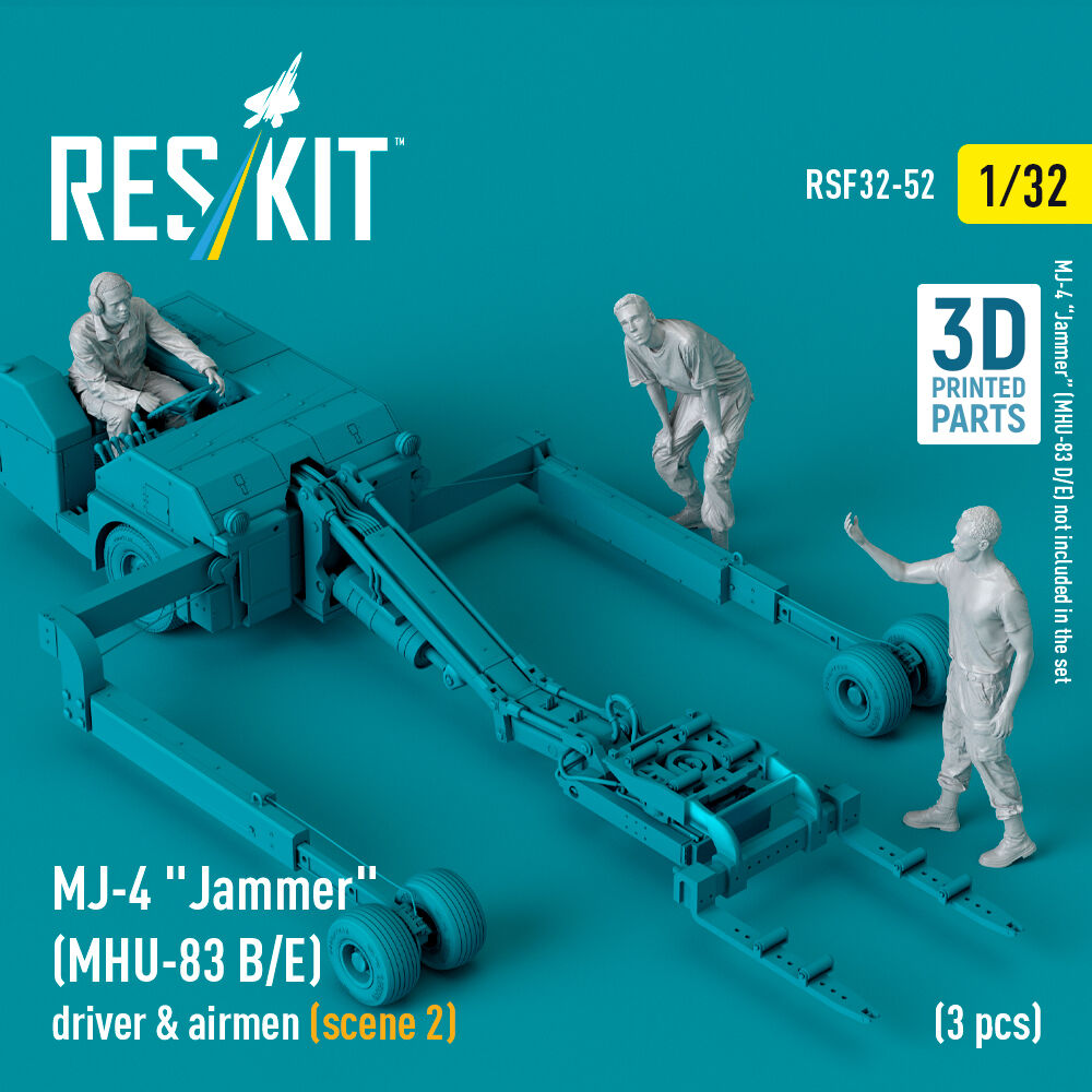 MJ-4 Jammer (MHU-83 B/E) driver & airmen (scene 2) (3 pcs) (3D Printed)