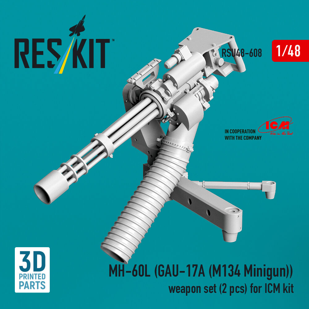 MH-60L (GAU-17A (M134 Minigun)) weapon set (2 pcs) (3D Printed) for ICM
