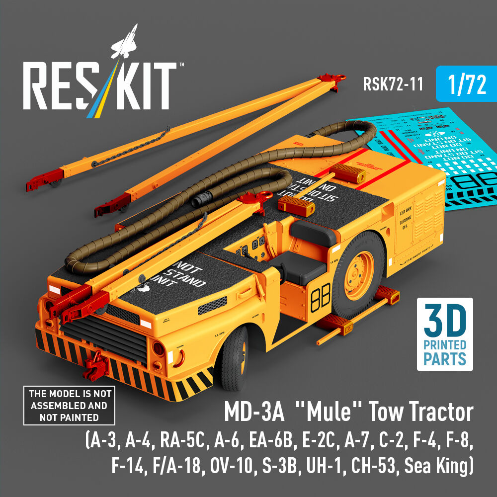 MD-3A Mule Tow Tractor (A-3, A-4, RA-5C, A-6, EA-6B, E-2C, A-7, C-2, F-4, F-8, F-14, F/A-18, OV-10, S-3B, UH-1, CH-53, Sea King) (3D Printed model kit)