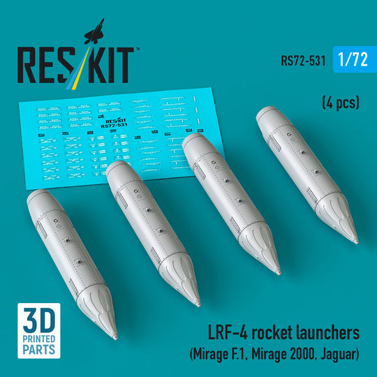 LRF-4 rocket launchers (4 pcs) (Mirage F.1, Mirage 2000, Jaguar) (3D Printed)