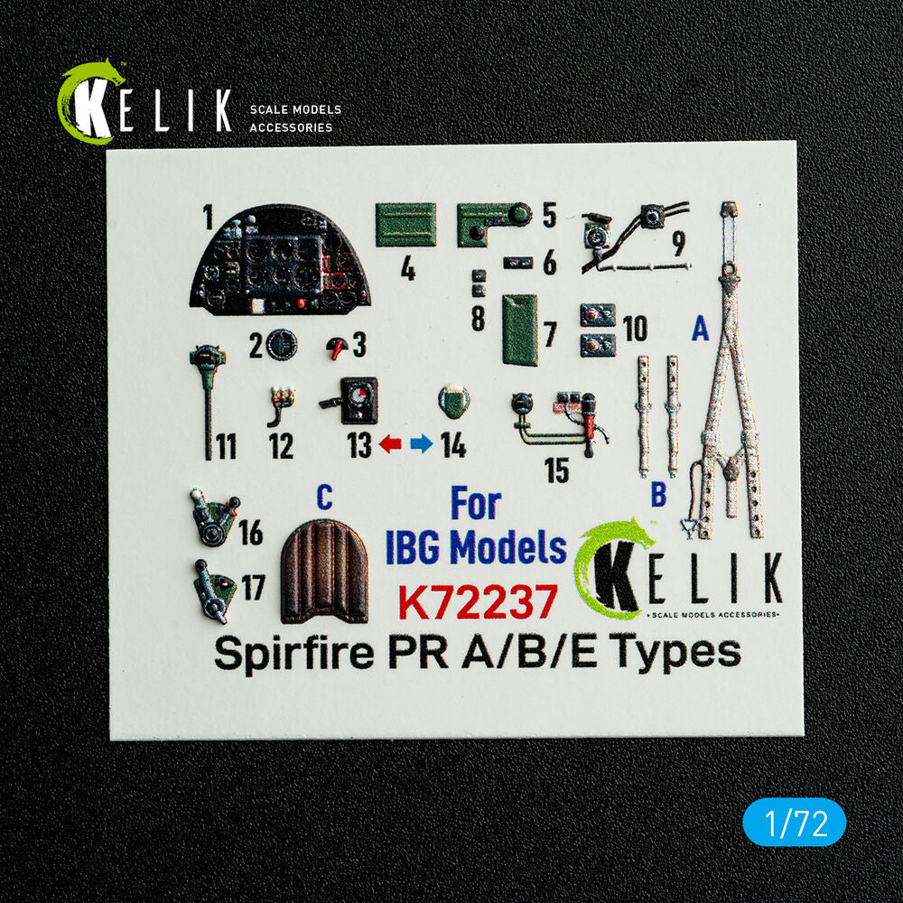 Spitfire PR A/B/E Types - interior 3D decals for IBG Models kit