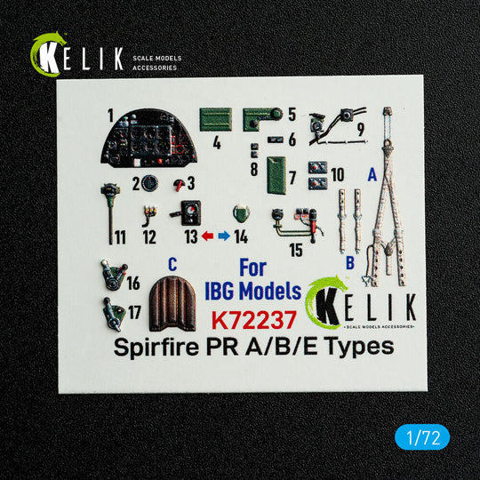 Spitfire PR A/B/E Types - interior 3D decals for IBG Models kit