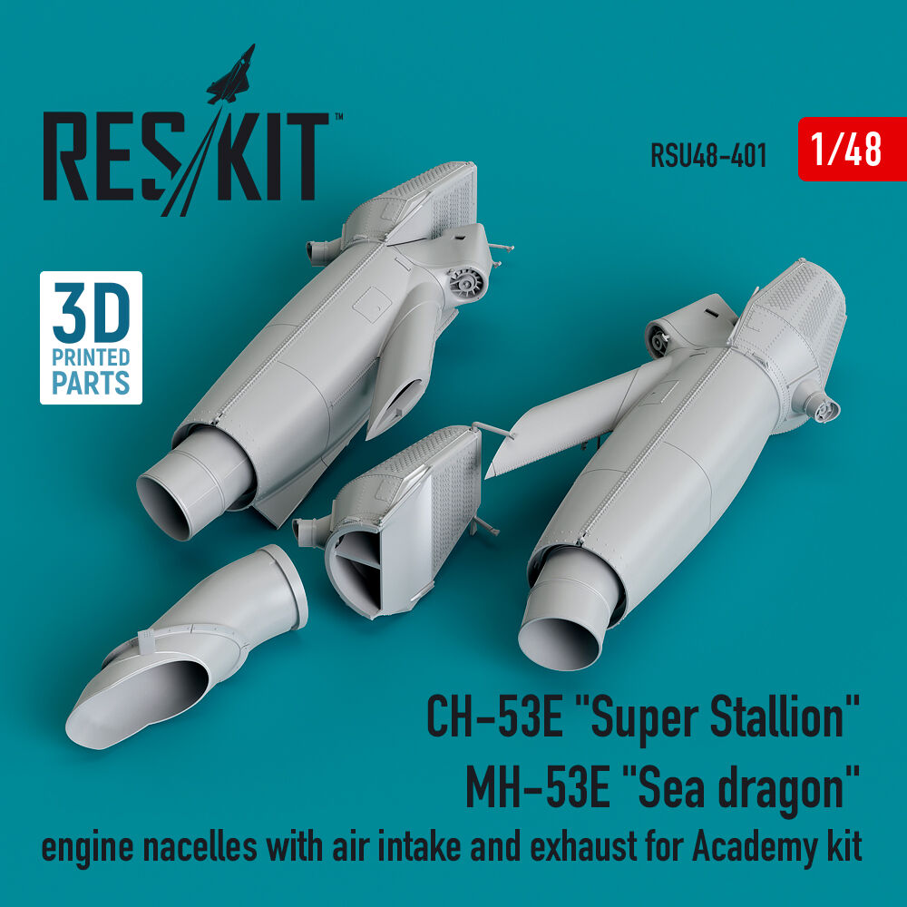 CH-53E Super Stallion, MH-53E Sea dragon engine nacelles with air intake and exhaust for Academy kit (3D printed)