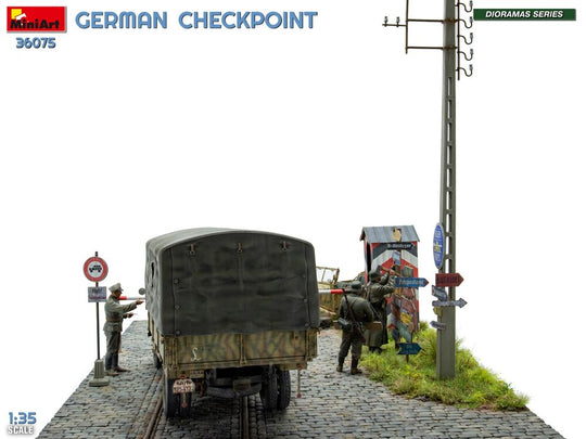 German Checkpoint. 3t Cargo Truck 3,6-36S & Kfz.1 Type 170VK w/ Feldgendarmerie. Big Set