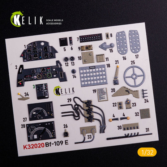 BF-109 E - Interior 3D Decal with 3D printed parts for Trumpeter kit