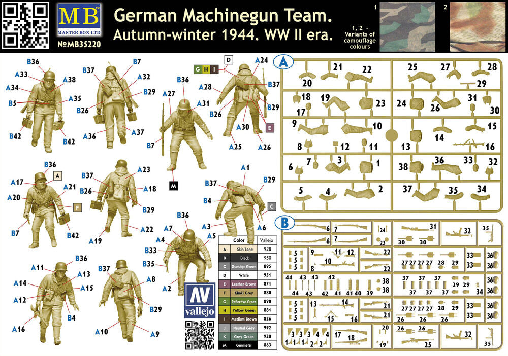German Machinegun Team. Autumn-winter 1944. WWII era
