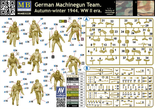 German Machinegun Team. Autumn-winter 1944. WWII era