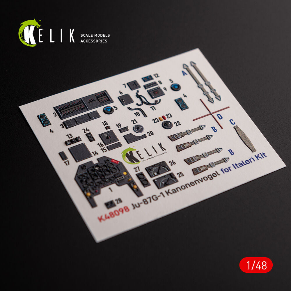 Ju-87G-1 Kanonenvogel - interior 3D decals for Italeri kit