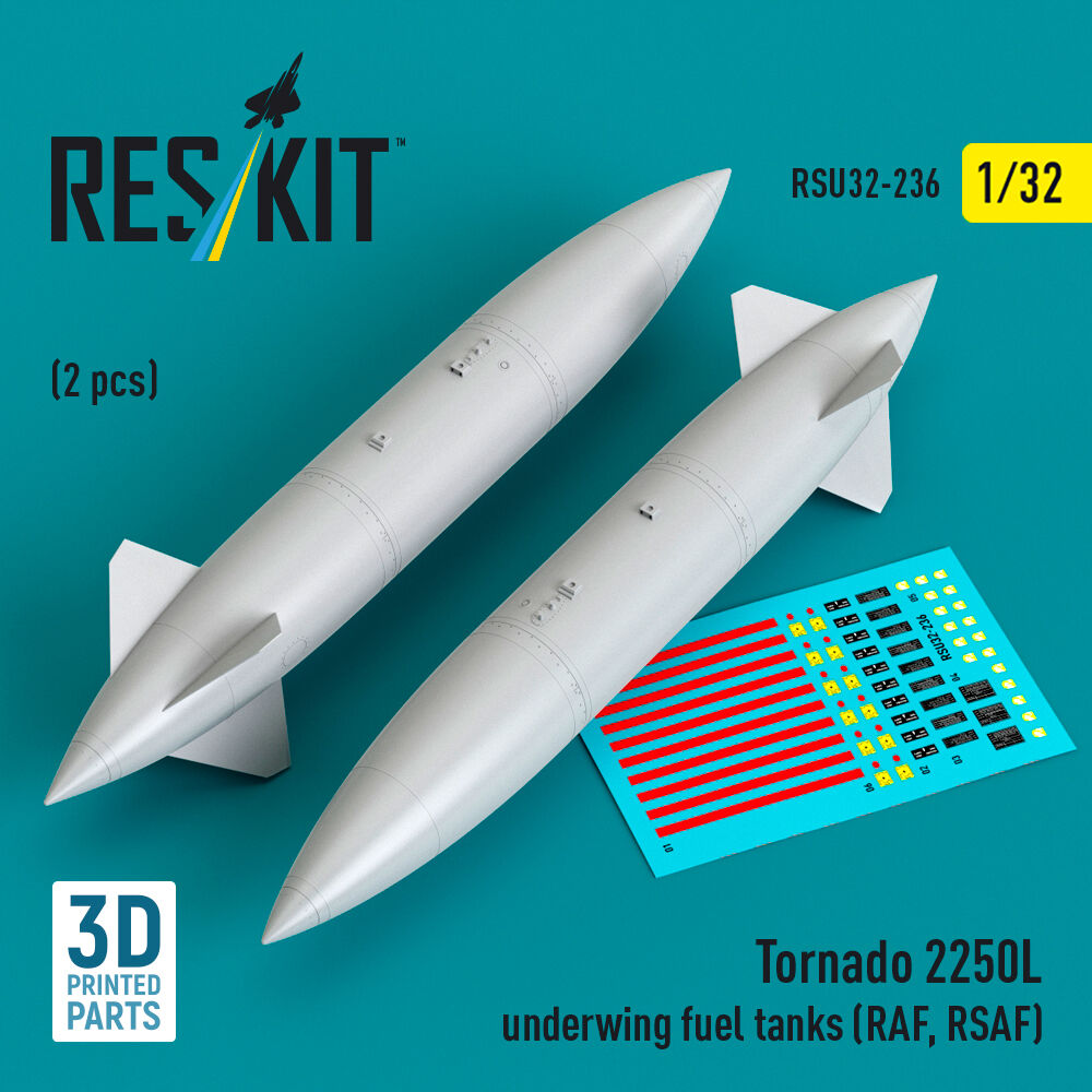 Tornado 2250L underwing fuel tanks (RAF, RSAF) (2 pcs) (3D Printed)