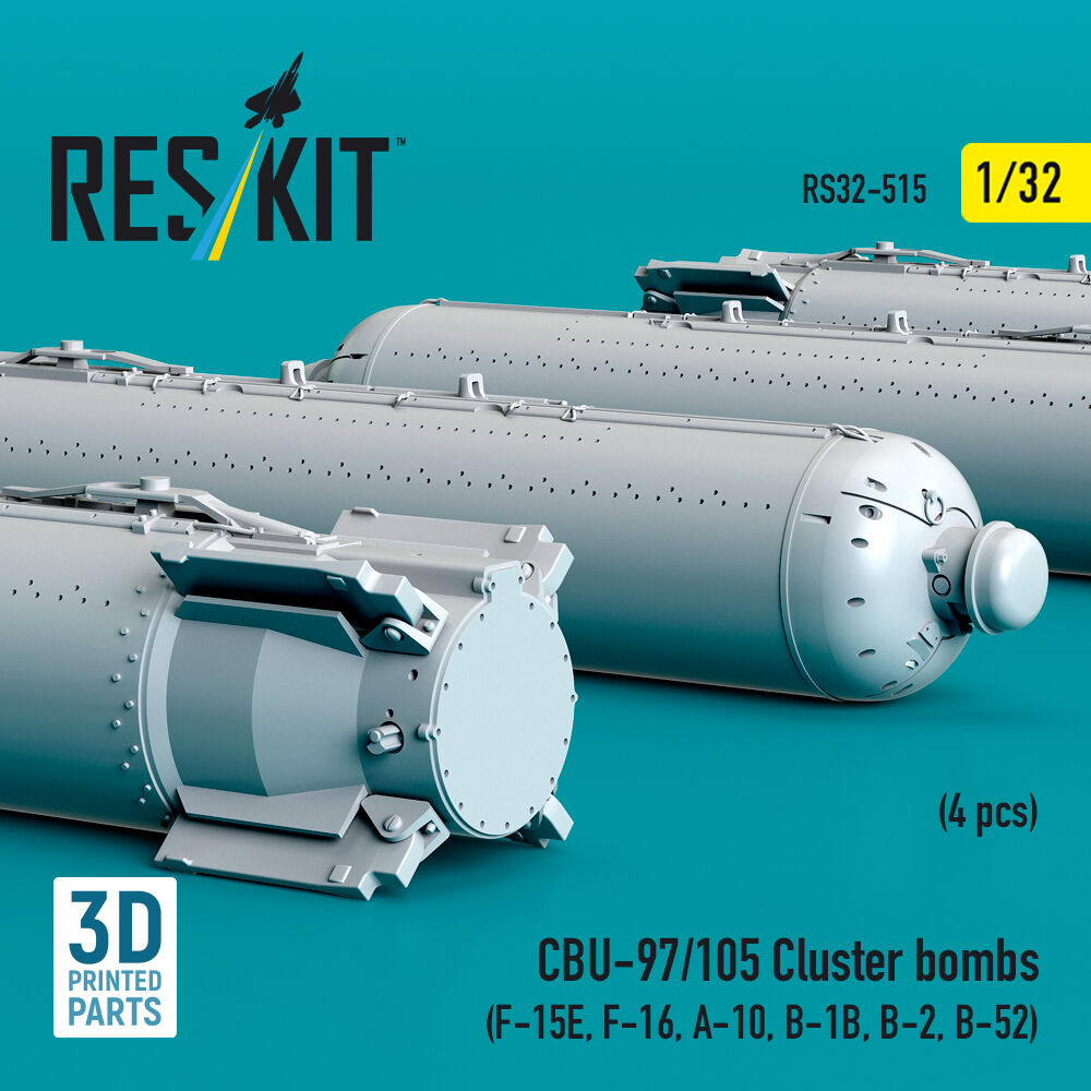 CBU-97/105 cluster bombs (4 pcs) (F-15E, F-16, A-10, B-1B, B-2, B-52) (3D Printed)