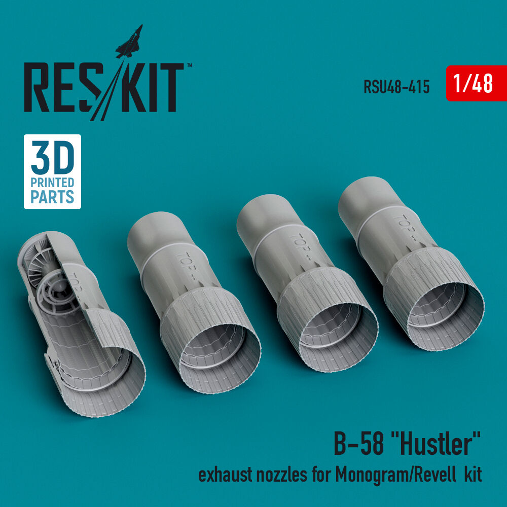 B-58 Hustler exhaust nozzles for Monogram/Revell kit (3D Printed)