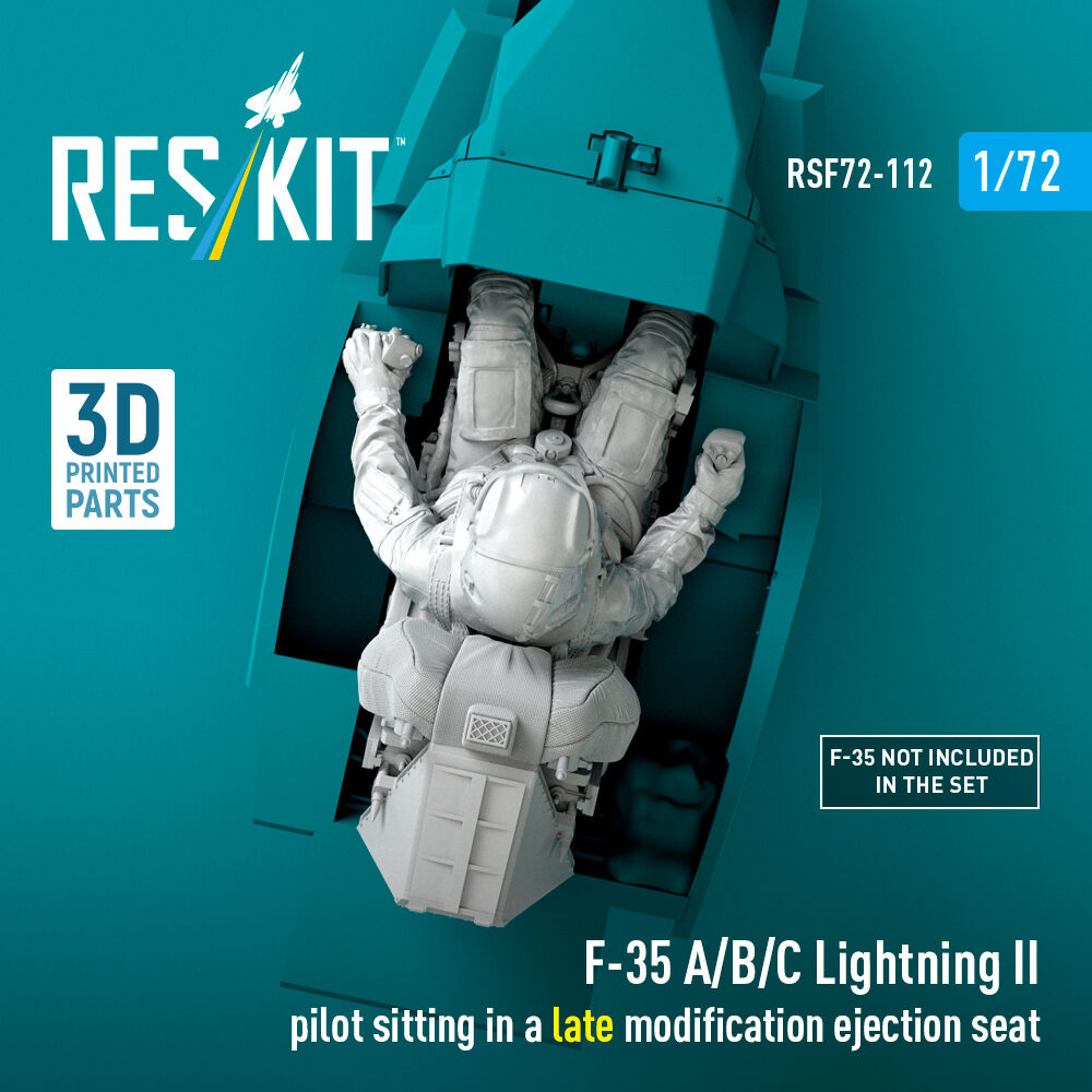 F-35A/B/C Lightning II pilot sitting in a late modification ejection seat (3D Printed)