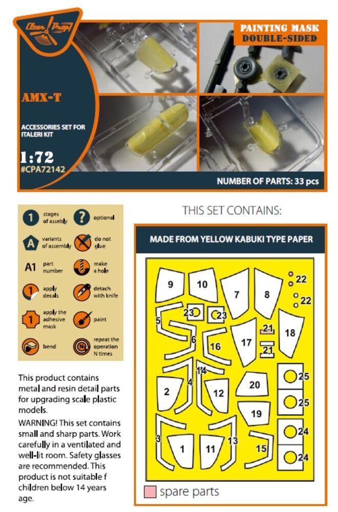 AMX-T double-sided painting mask for Italeri kits