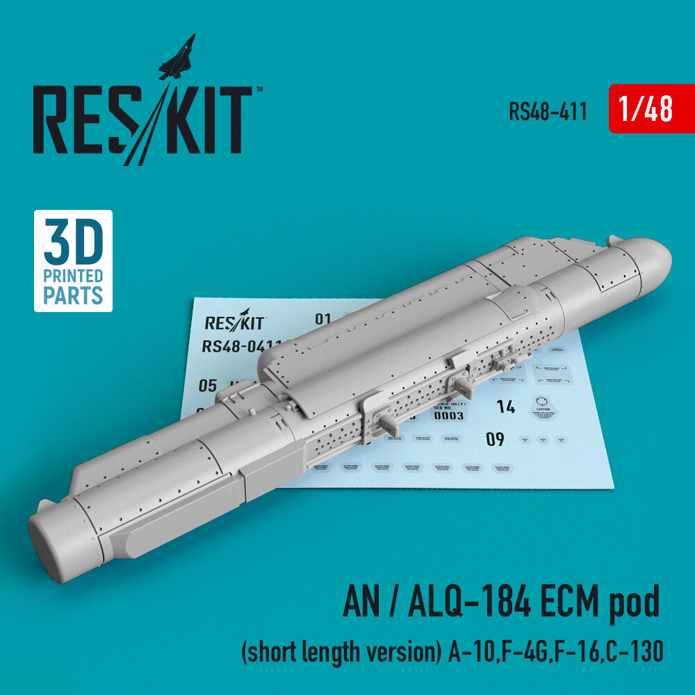 AN / ALQ-184 ECM pod (short length version) (A-10,F-4G,F-16,C-130) (3D Printed)