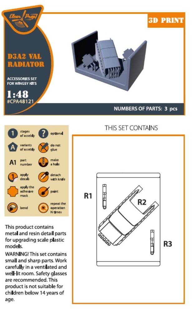 D3A2 VAL radiator set for Wingsy Kits