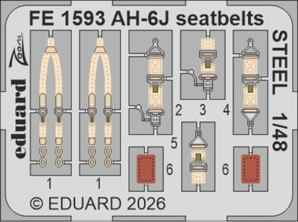 AH-6J seatbelts STEEL for ICM