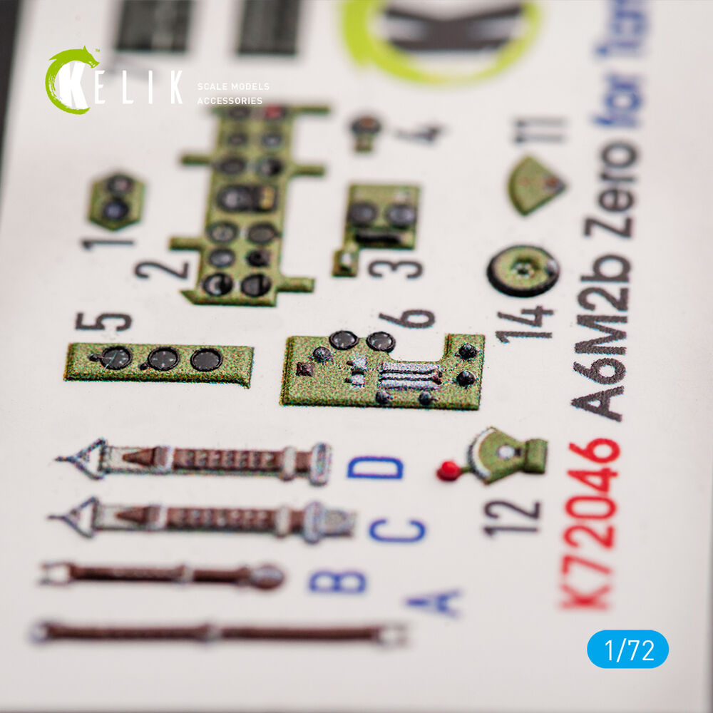 A6M2B Zero - interior 3D decals for Tamiya kit