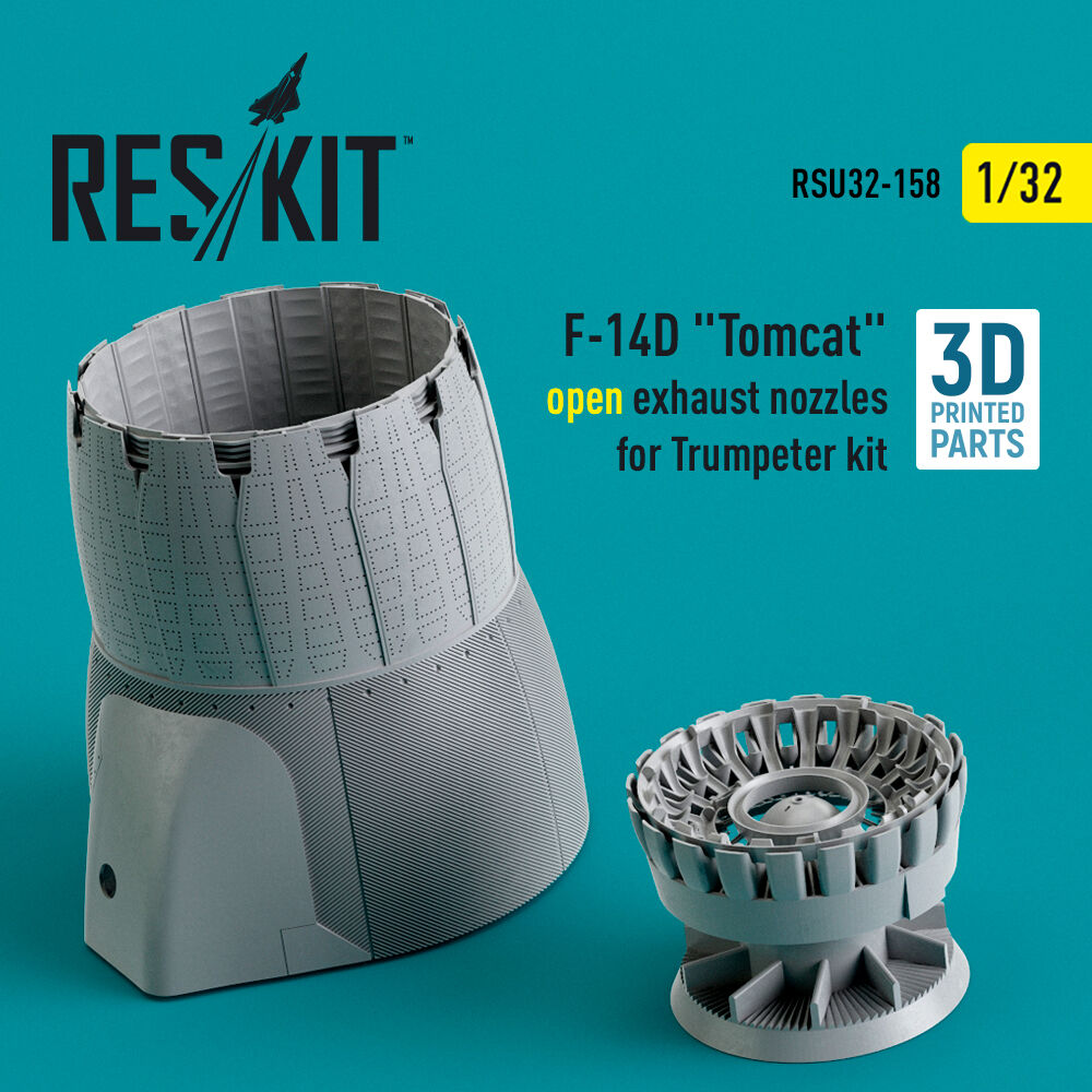 F-14D Tomcat open exhaust nozzles for Trumpeter kit (3D Printed)