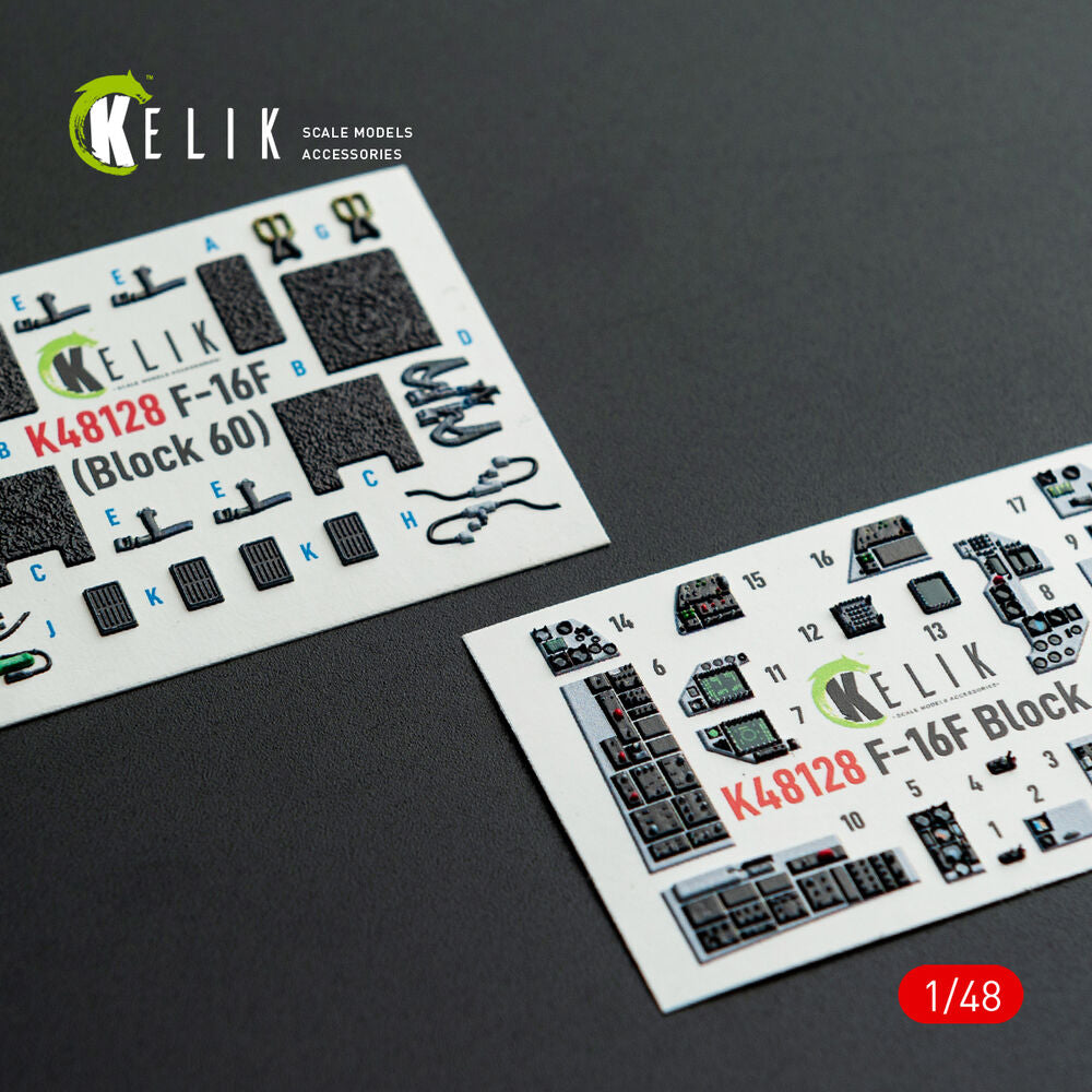 F-16F Block 60 - interior 3D decals for Hasegawa kit