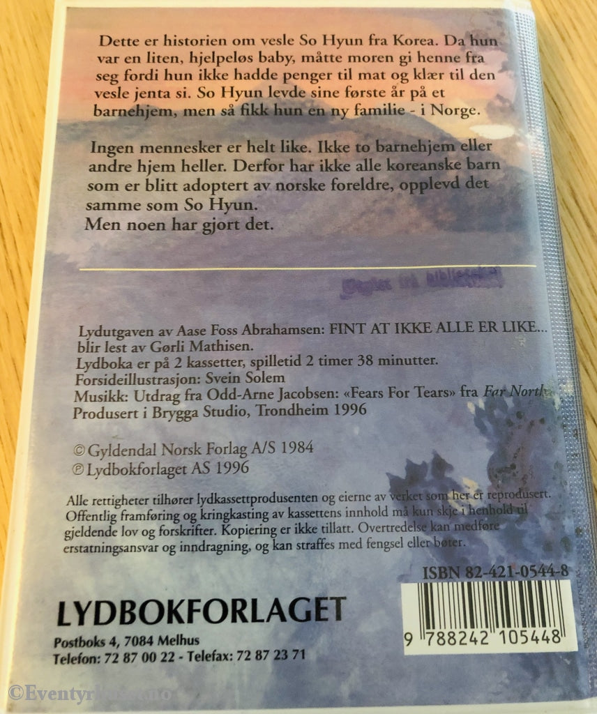Aase Foss Abrahamsen. 1984/96. Finta At Ikke Alle Er Like. Kassettbok På 2 Kassetter.