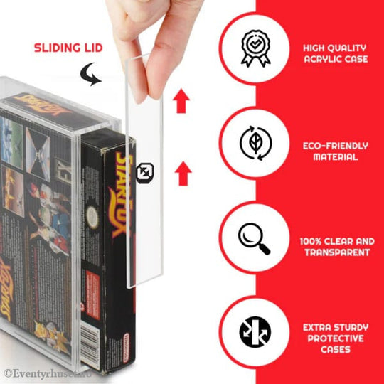 Acrylic Case 2-Pack for SNES/N64 Storage & Protection