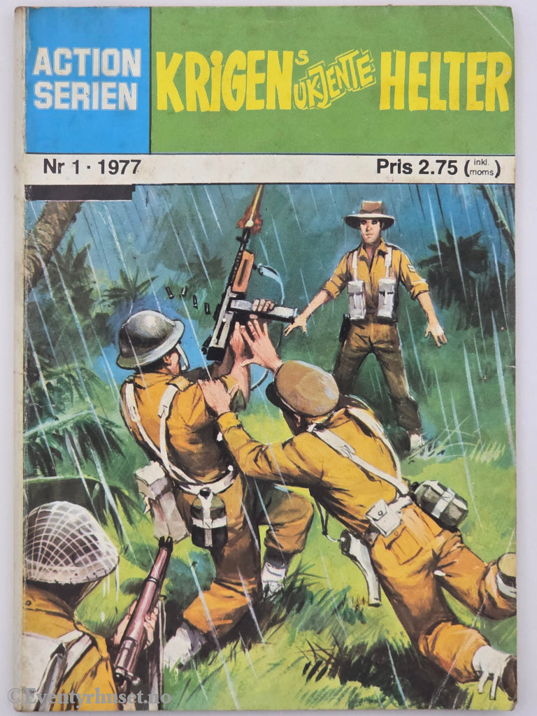 Actionserien. 1977. Nr. 1 – Krigen’s ukjente helter. Hefte.