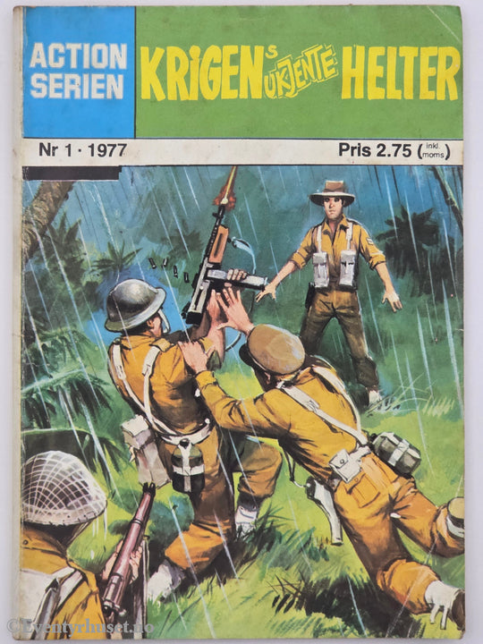 Actionserien. 1977. Nr. 1 – Krigen’s ukjente helter. Hefte.