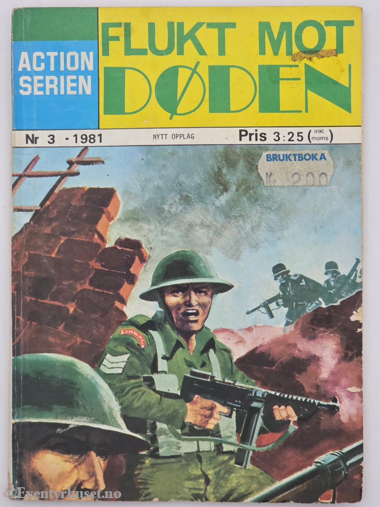 Actionserien. 1981. Nr. 3 – Flukt mot døden. Hefte.