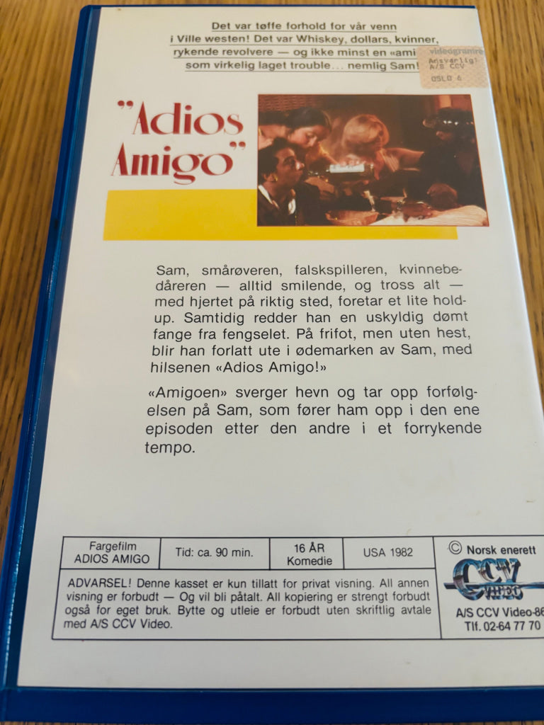 Adios Amigo. VHS Big Box.