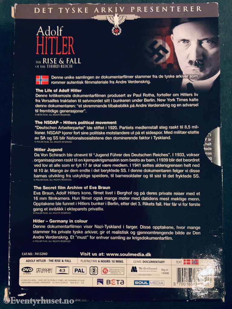 Adolf Hitler. The Rise & Fall of The Third Reich. DVD samleboks.