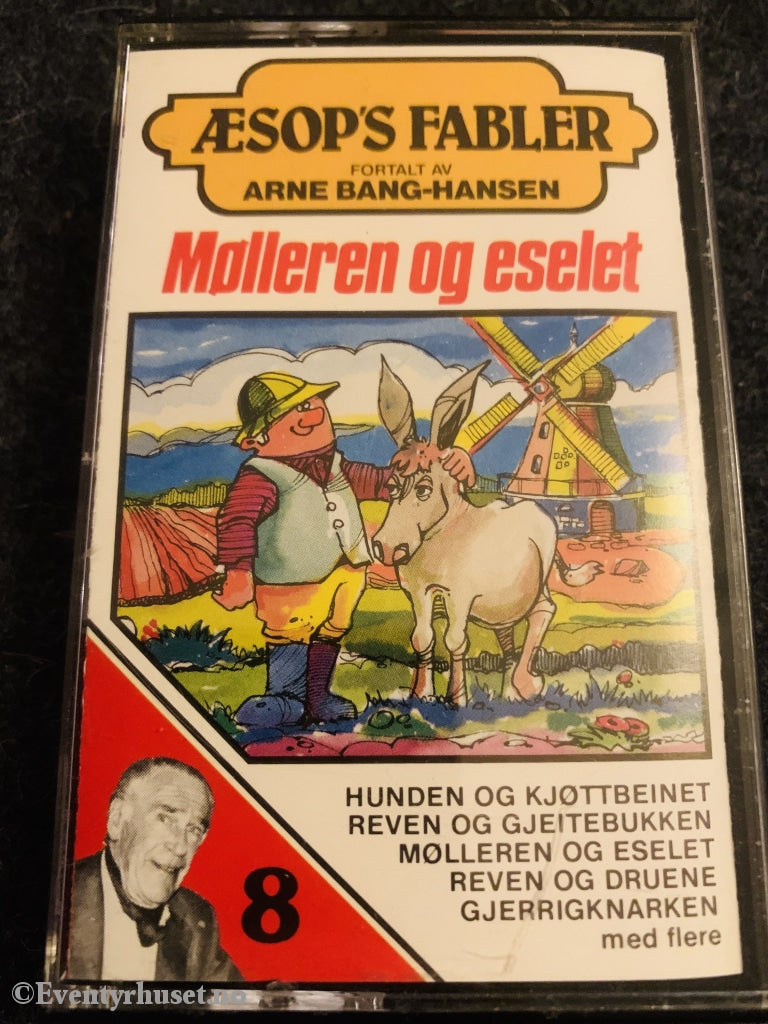 Æsops Fabler 8. Mølleren Og Eselet. Fortalt Av Arne Bang-Hansen. Kassett. Kassettbok