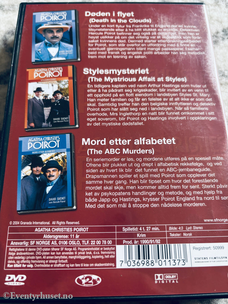 Agatha Christie's Poirot 3-disc versjon (Rød). DVD samleboks.